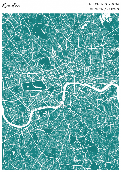 London Green and White Poster Preview